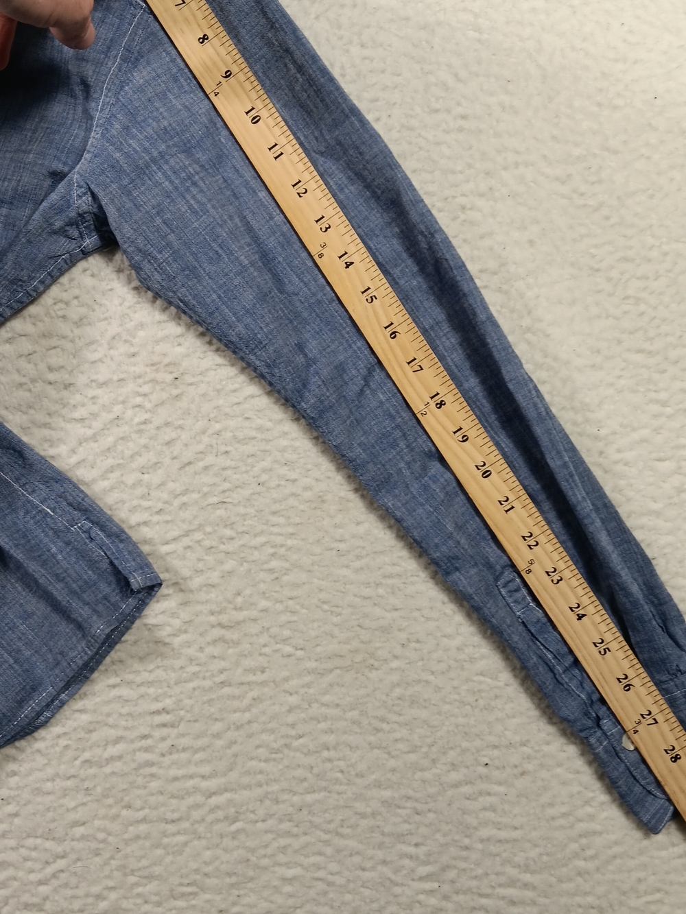 Jill McGowan Top Womens Small Blue Kacey Shirt Chambray Slim Cut  Preppy - Picture 7 of 8